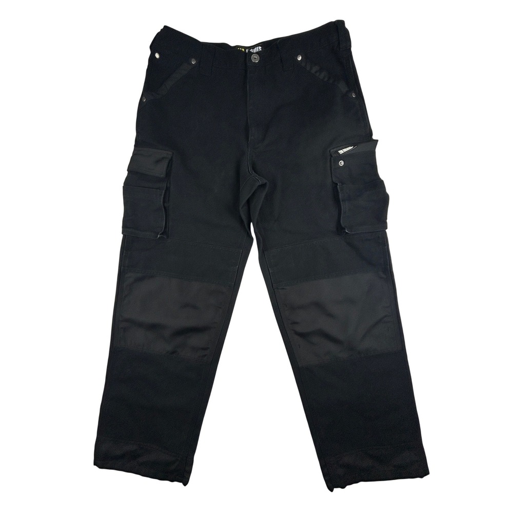 Holmes Workwear Canvas Cargo Carpenter Pants Black Utility Men 36x32*